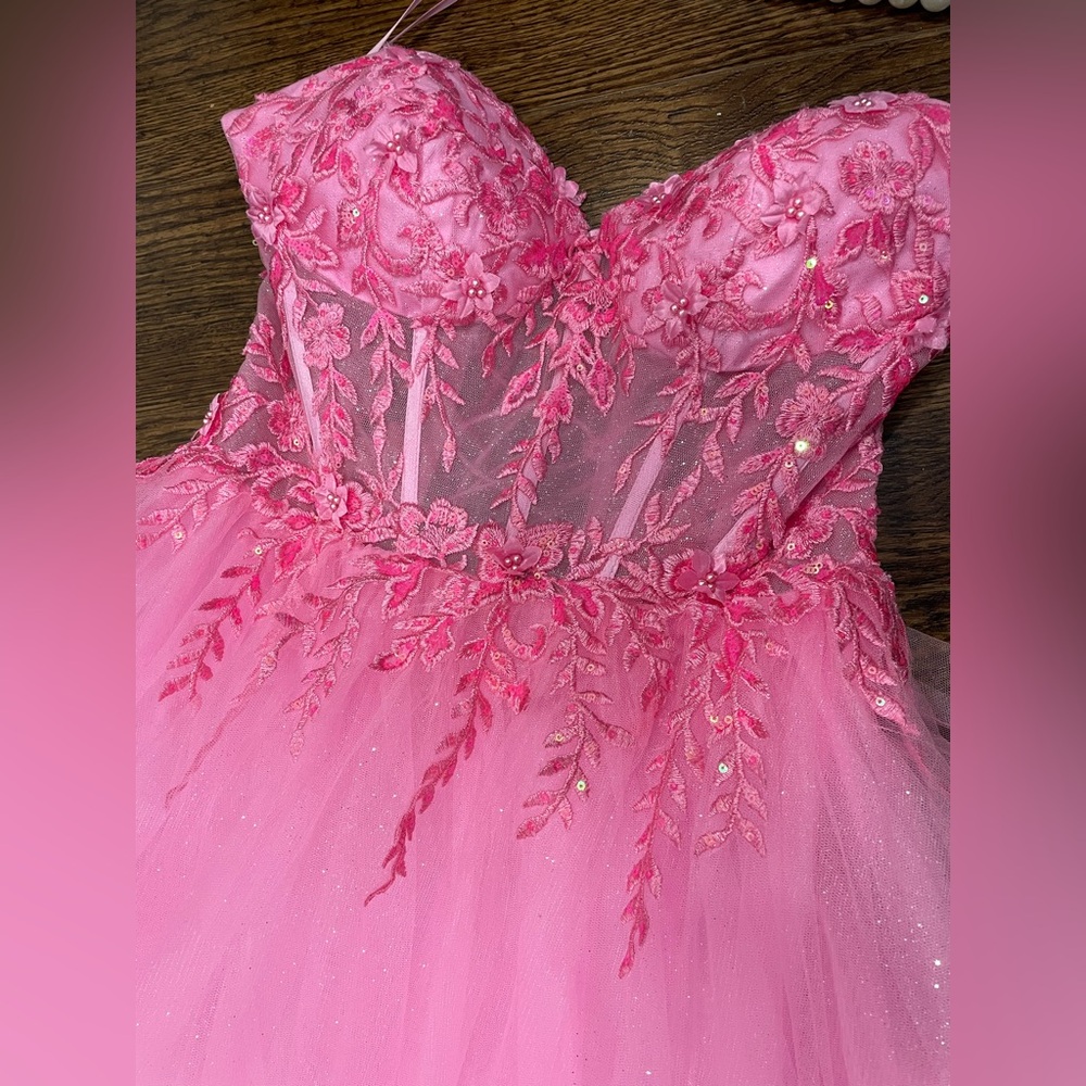 BNWT Prom dress barbie pink shiny sparkly